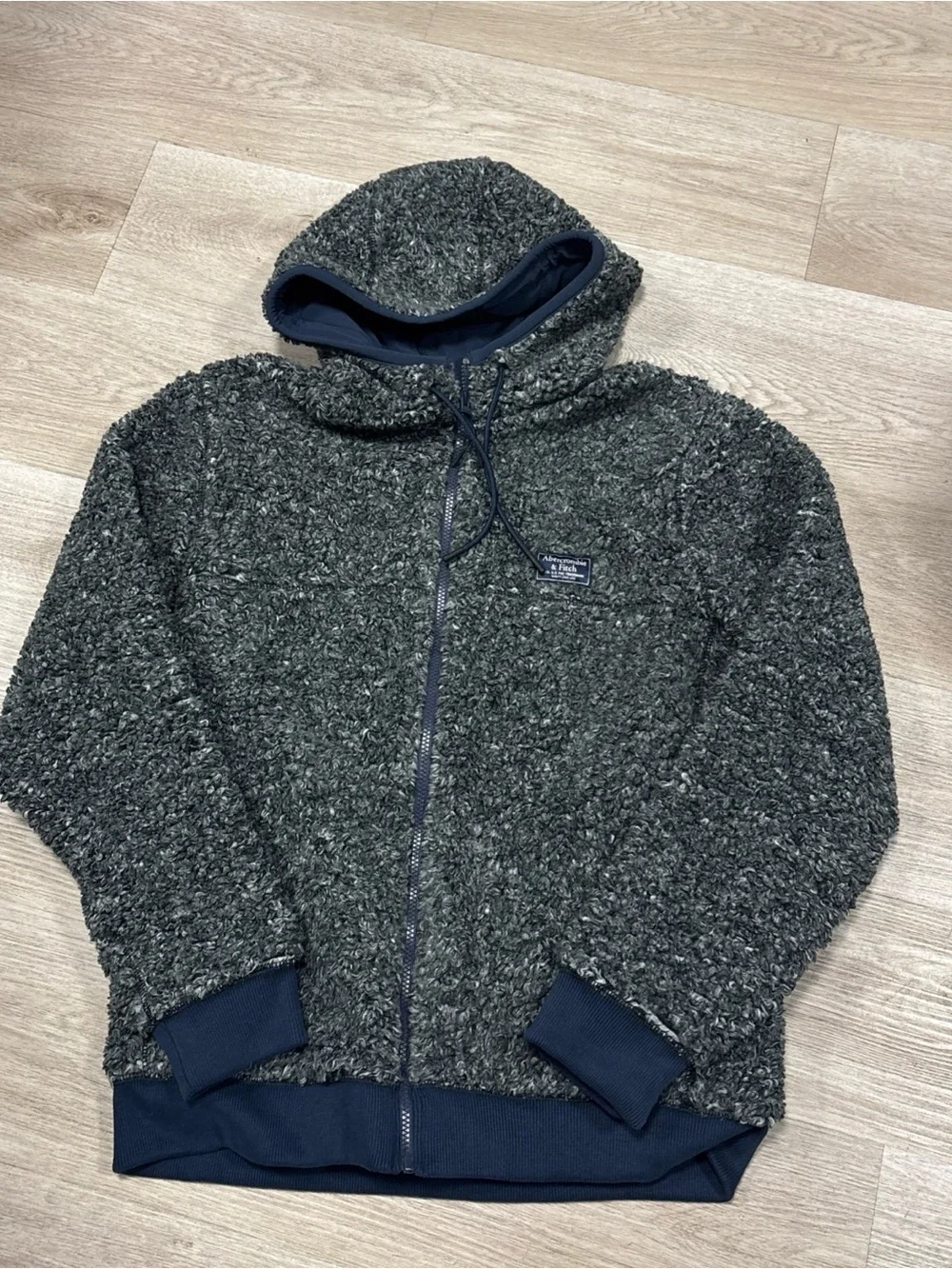 ABERCROMBIE & FITCH Men's Gray Cozy Sherpa Jacket Size Large